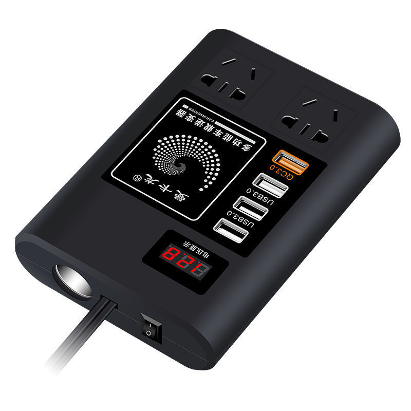 公牛(BULL)旗艦版車載電源插座 12V/24V通用轉(zhuǎn)220V，數(shù)顯閃充新體驗(yàn)
